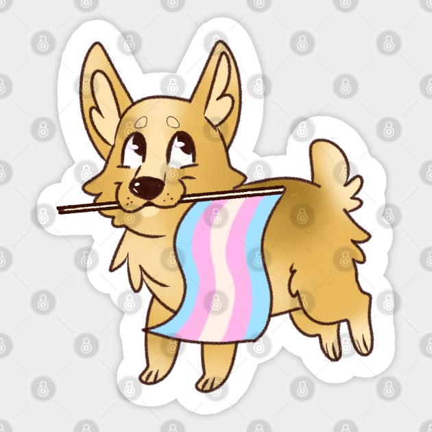 Corgi Trans pride Sticker by Clarelurks